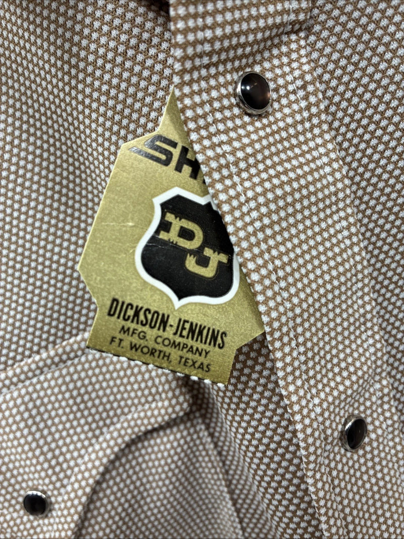 New Men’s Dickson Jenkins Brown Design Long Sleeve Pearl Snap 17.5 X 33 XL R-79