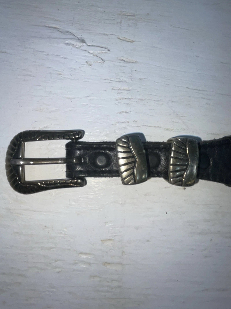 New Black Genuine Leather Weaved 36” Belt #110 Z-109