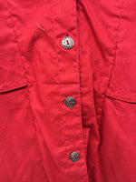 New Women’s Mine & Bills Red Long Sleeve Crop Button Up Large MM-130