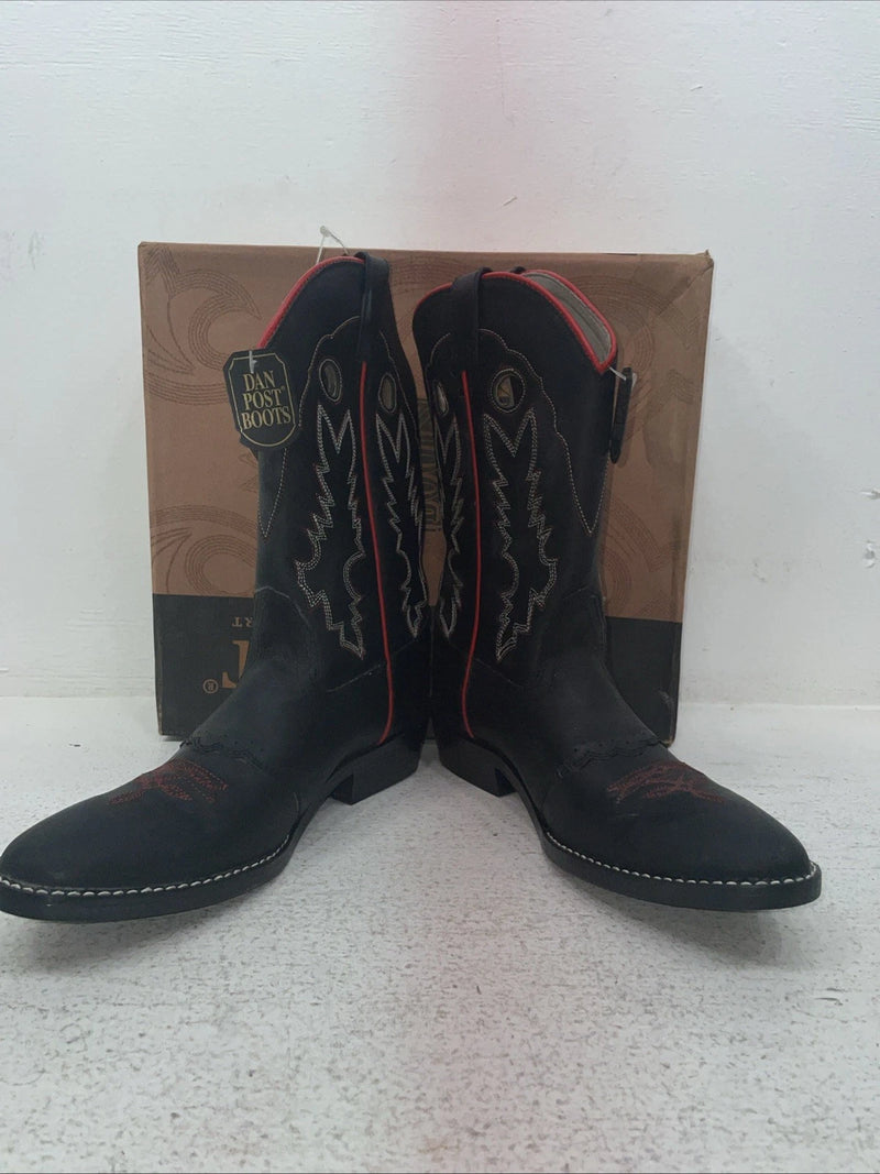 New Youth Black Dan Post Cowboy Boots. 13139 5.5 5 1/2 D. 2-129