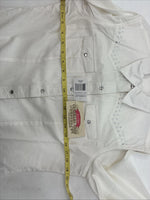 New Women’s Cumberland White Gem Long Sleeve Pearl Snap Medium LL-8