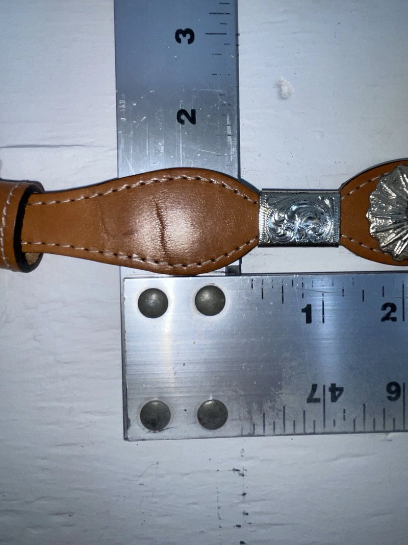 New Brown Genuine Leather Double S Gold Pendent 30” Belt #3211448 JJ-8