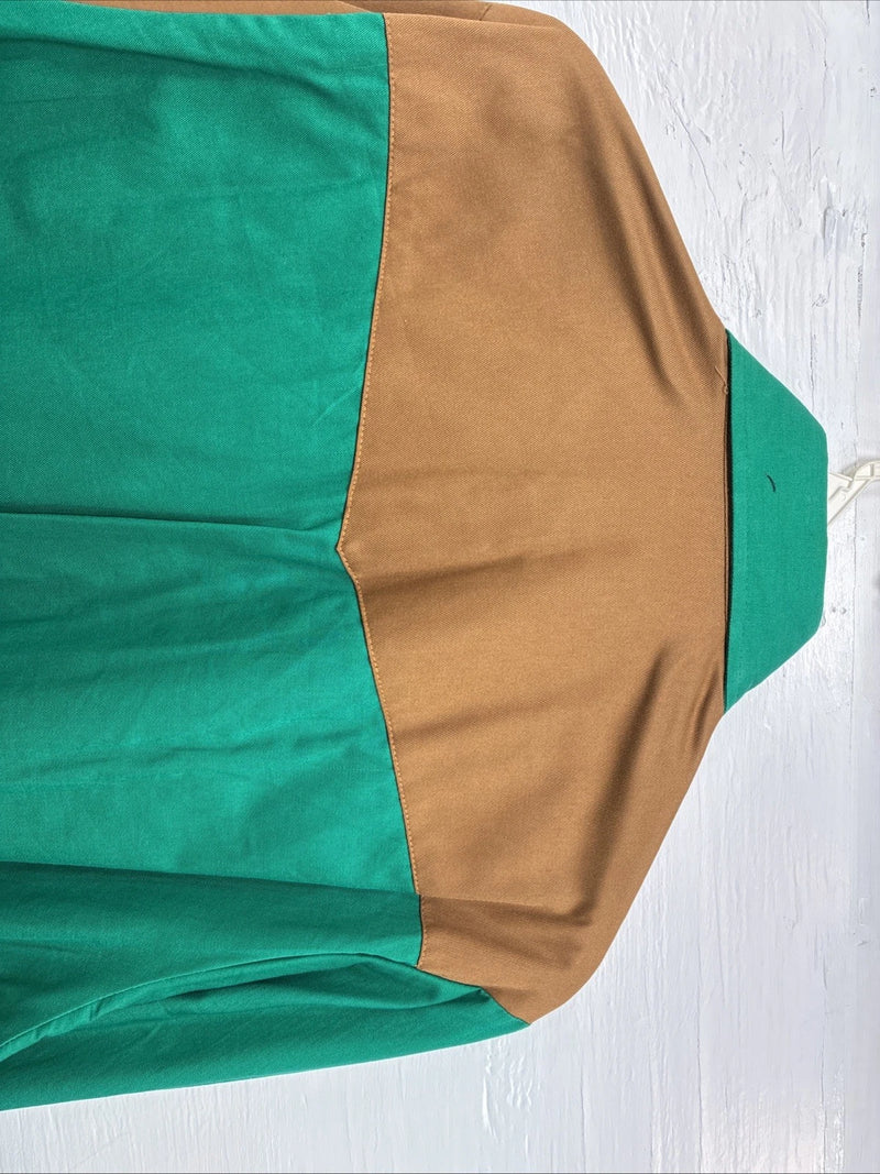 New Men’s Cowboy Threads Green Brown Long Sleeve Button Up Shirt Medium K-61