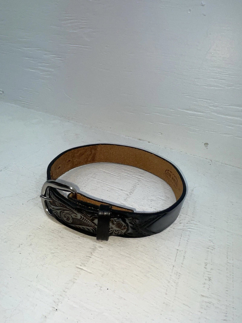 New Gray Genuine Leather Nocona Tooled 18” Belt #A261 NN-79
