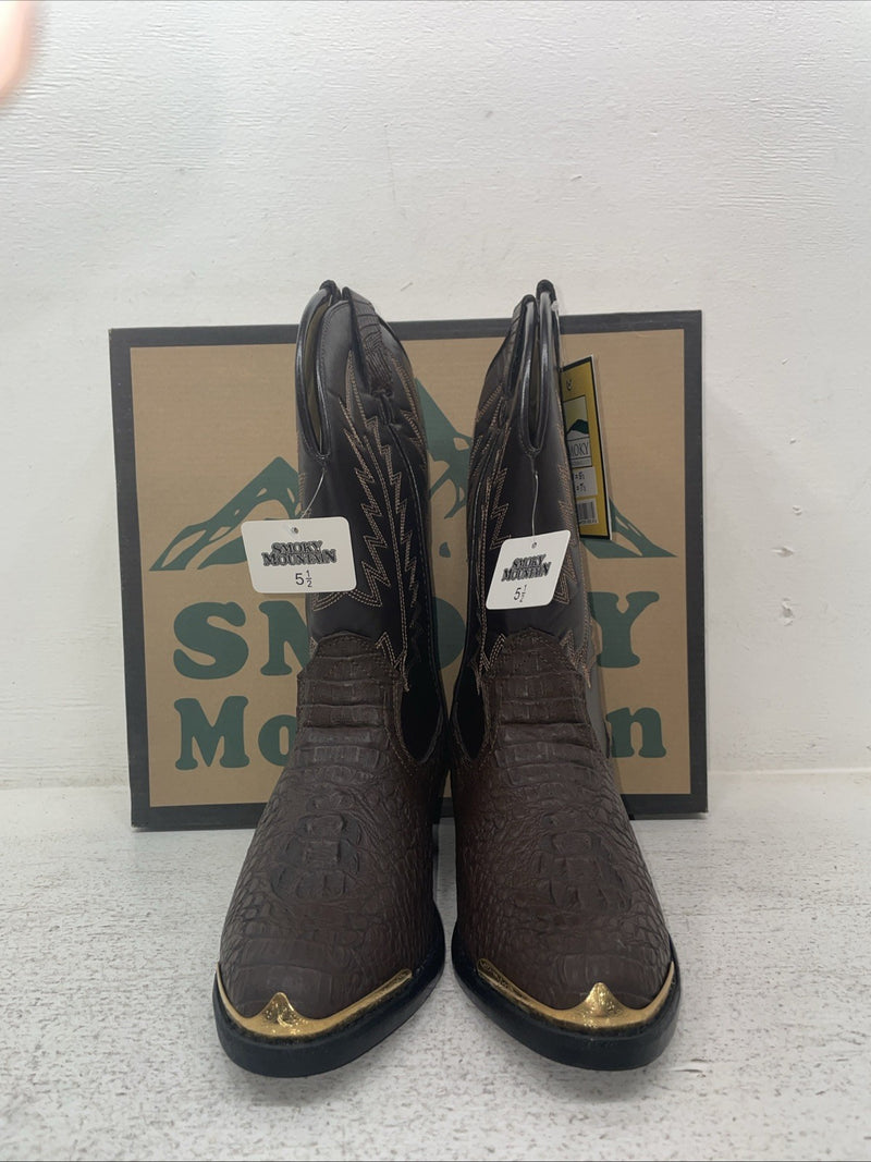 New Youth Brown Smoky Mountain Cowboy Boots. 1073 Y 5.5 5 1/2. 2-132