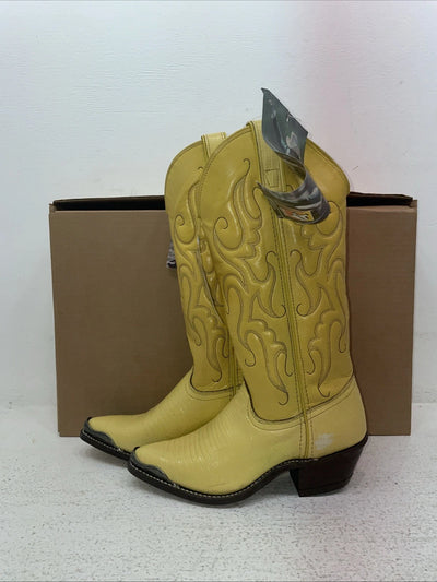 New Women’s Yellow Texas Brand Cowboy Boots. 4634 5 M. 2-68