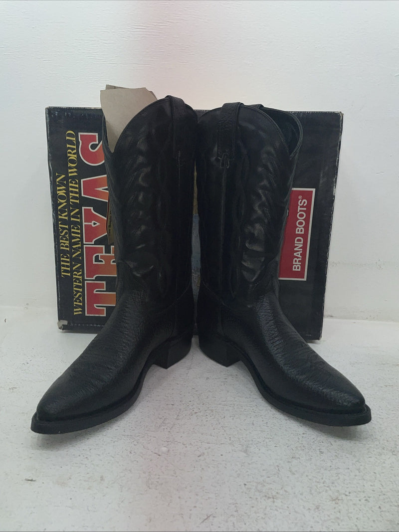 New Men’s Black Texas Brand Cowboy Boots. 251542361 9 D. 3-69