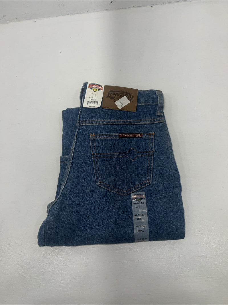 New Women’s Diamond Cut Regular Fit Denim Jeans. 6x34 N-14