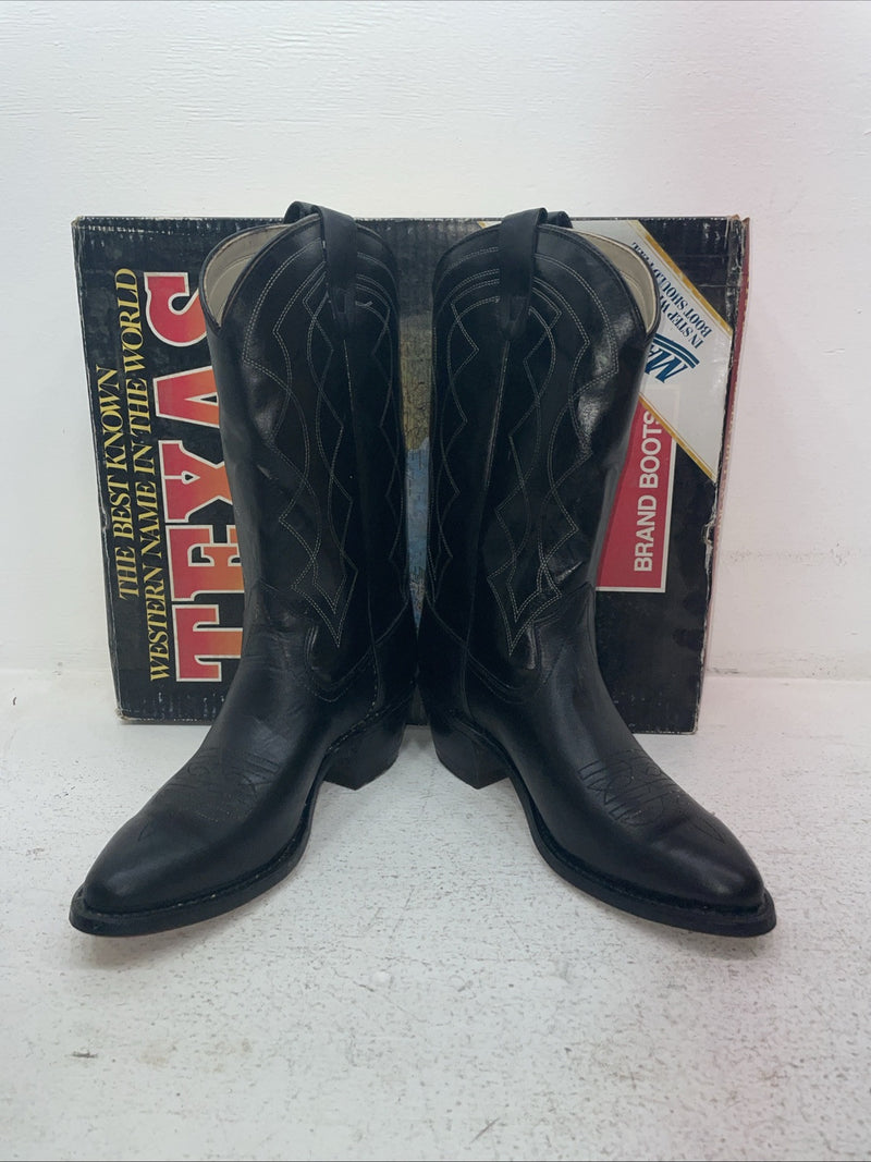 New Men’s Black Texas Brand Cowboy Boots. 5100 9 D. 3-68