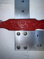 New Red Genuine Leather Tooled And Silver Pendent 22” Belt #5722 NN-14