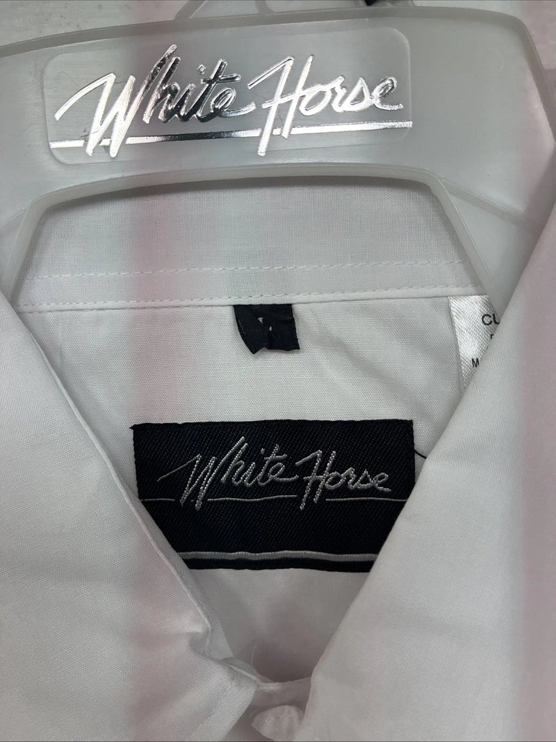 New Women’s White Horse White Long Sleeve Pearl Snap Large KK-74
