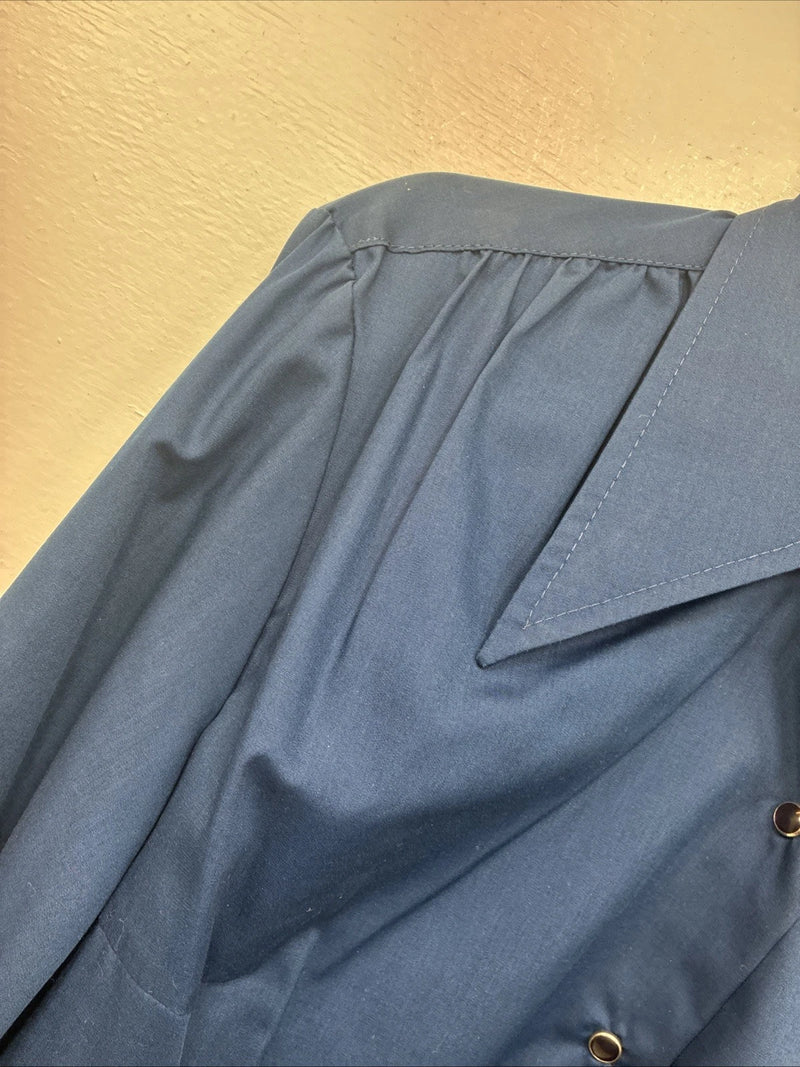 New Women’s Panhandle Slim Blue Long Sleeve Pearl Snap Size 35 KK-98