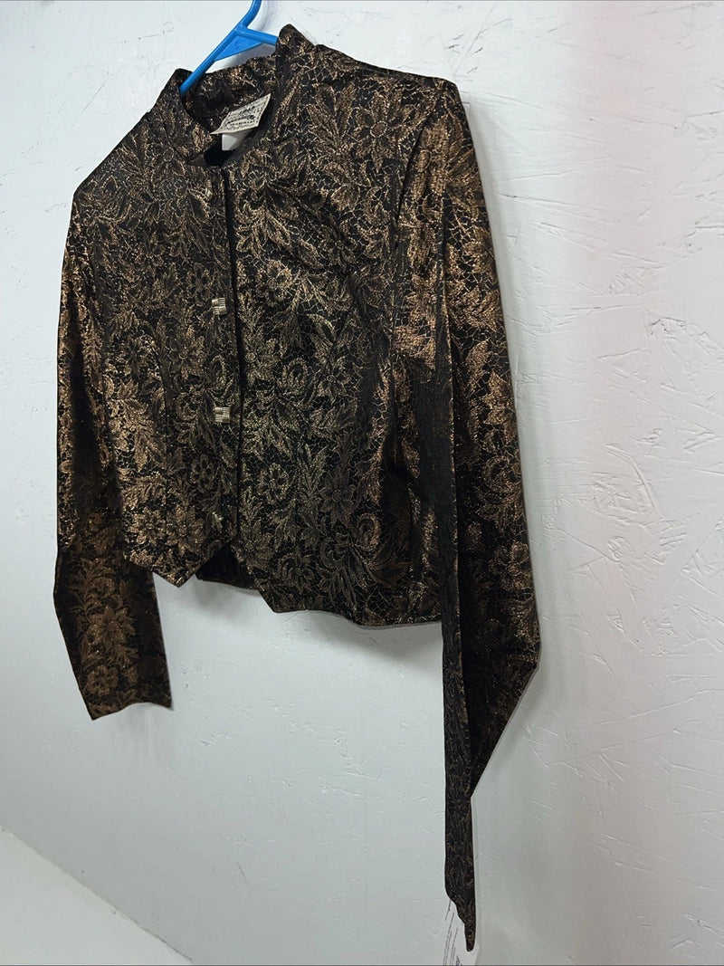 New Women’s 1849 Authentic Ranchwear Gold Western Show Short Jacket Small G-506