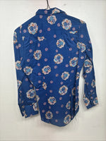 New Women’s Tem Tex Blue Design Long Sleeve Pearl Snap Size 30 KK-25