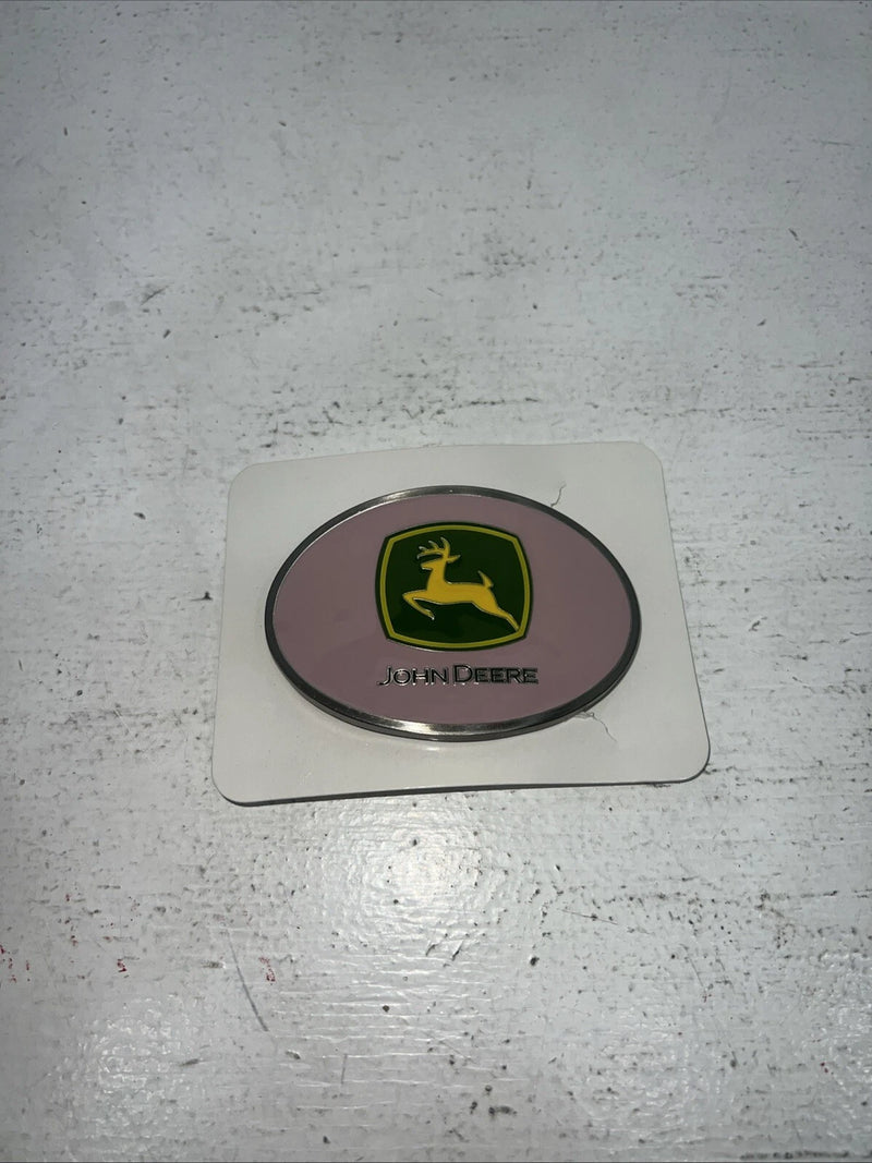 New Women’s John Deere Oval Pink Belt Buckle. JDM610 A-118