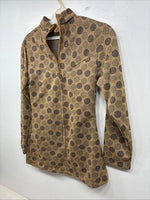 New Women’s Panhandle Slim Gold Blue Long Sleeve Zip Up Shirt Size 10 TT-80