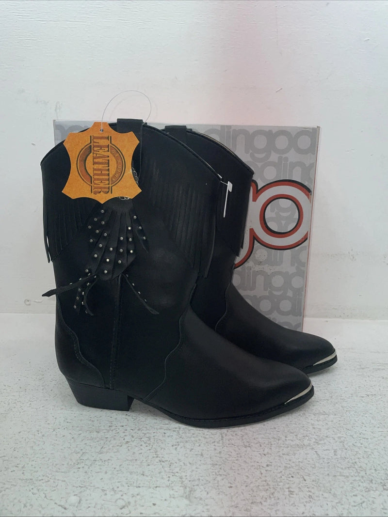 New Women’s Black With Fringe Dingo Cowboy Boots. 3220 5.5 5 1/2 D. 1-27
