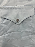 New Men’s ELY Wildlife Blue Horse Embroidered Long Sleeve Pearl Snap Small M-33