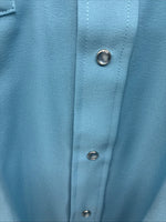 New Men’s Panhandle Slim Blue Long Sleeve Pearl Snap 16 X 34 Large M-30