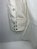 New Men’s White Mesquite Long Sleeve Pearl Snap Shirt. 15x37 Medium Long G-72