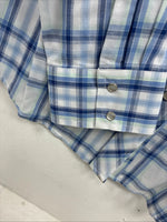 Me Women’s Cumberland Blue Plaid Long Sleeve Pearl Snap XL II-92