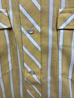 New Men’s Fenton Yellow Stripe Long Sleeve Pearl Snap 16 Large CC-69