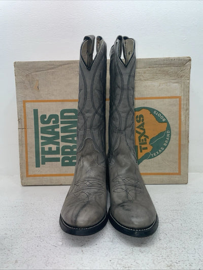 New Men’s Gray Texas Brand Cowboy Boots. 6802 8.5 8 1/2 D. 3-78
