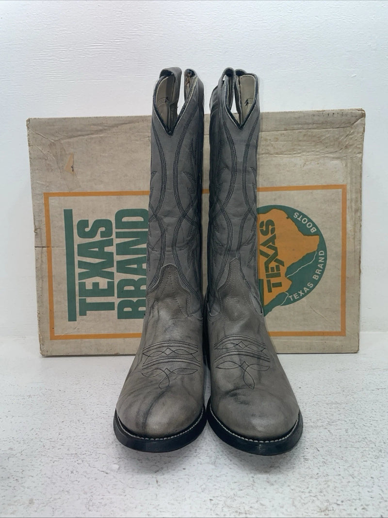 New Men’s Gray Texas Brand Cowboy Boots. 6802 8.5 8 1/2 D. 3-78