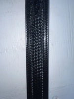 New Black Genuine Leather 3D Silver Pendent And Tooled 32” Belt #2030 JJ-4