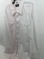 New Men’s White Horse White Long Sleeve Pearl Snap 4XL E-21