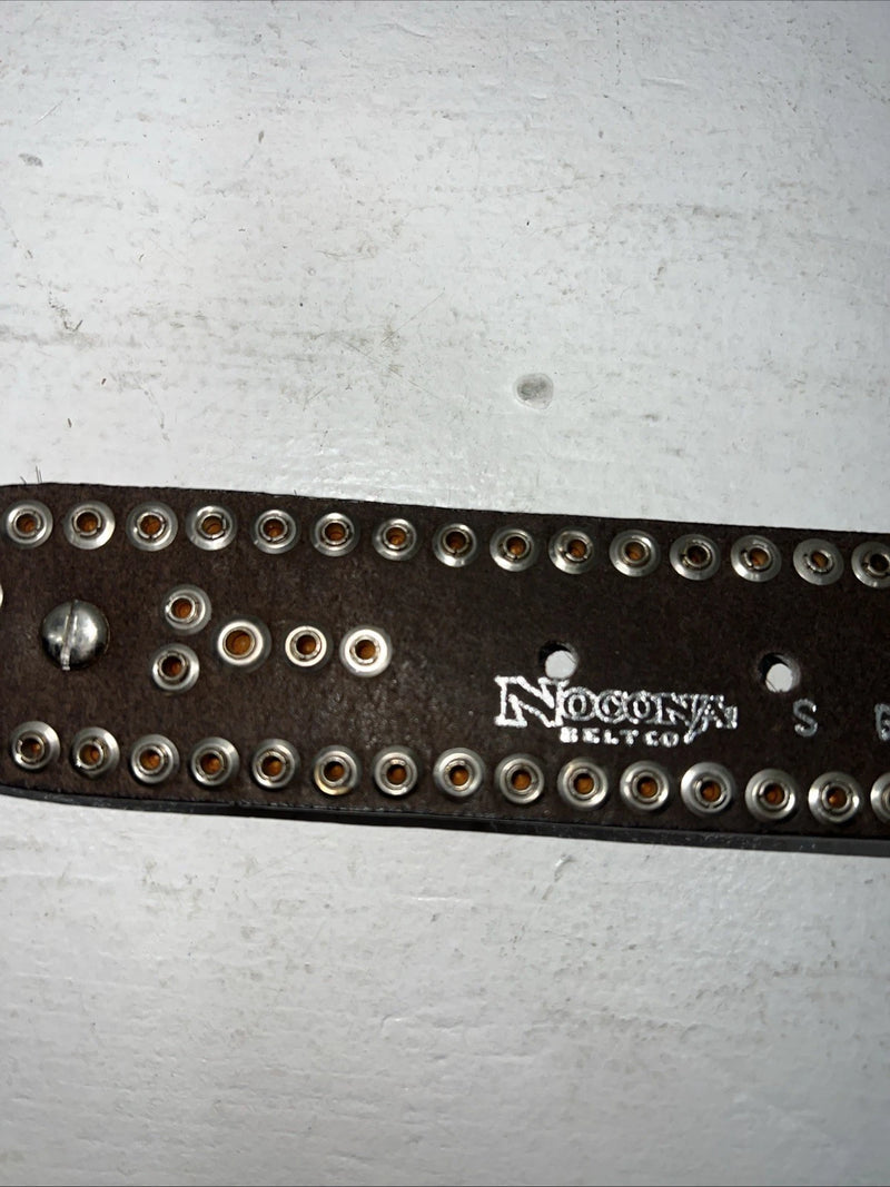 New Nocona Brown Fur Genuine Leather Belt Small #N3441002 W-18
