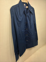New Women’s Panhandle Slim Blue Long Sleeve Pearl Snap Size 35 KK-98