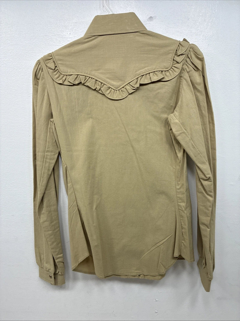 New Women’s Panhandle Slim Green Long Sleeve Pearl Snap Size 8 TT-100