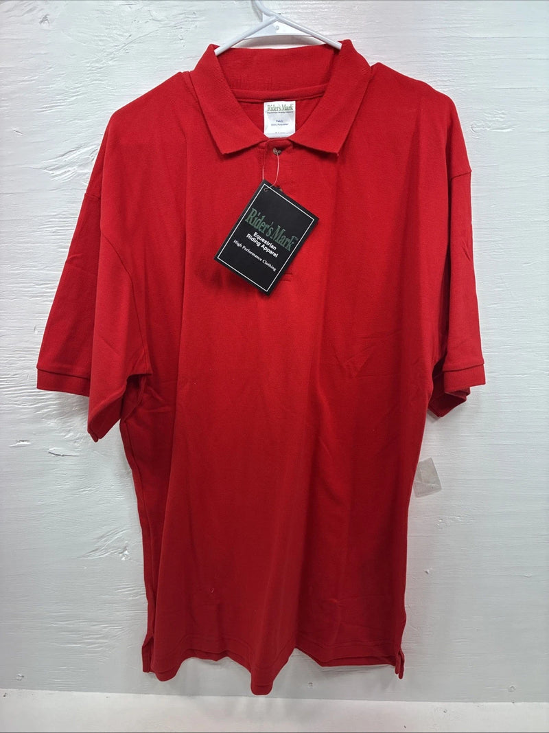 New Men’s Riders Mark Red Short Sleeve Polo Shirt XL R-33