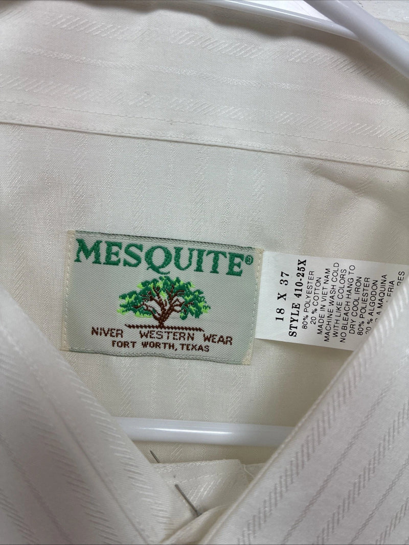 New Men’s Mesquite Off White Stripe Long Sleeve Pearl Snap 2XL H-44