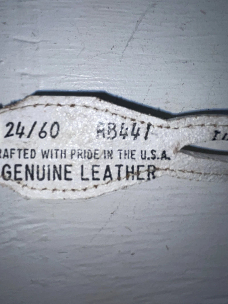 New White Genuine Leather Acme Silver Pendent 24” Belt #AB441 NN-41