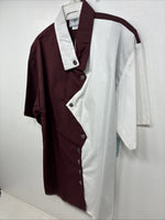 New Women’s Cowboy Threads Purple White Short Sleeve Button Up Size Large TT-67