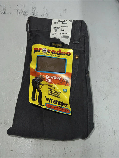 New Boys Grey Wrangler Pro Rodeo Cowboy Cut Denim Jeans. 9/22 1/2 C-9