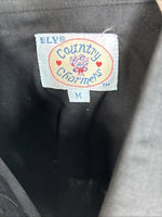 New Women’s Country Charmer Black Designed Long Sleeve Pearl Snap Medium YY-103