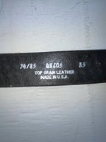 New Black Genuine Leather Tooled 34” Belt #UN605 JJ-11