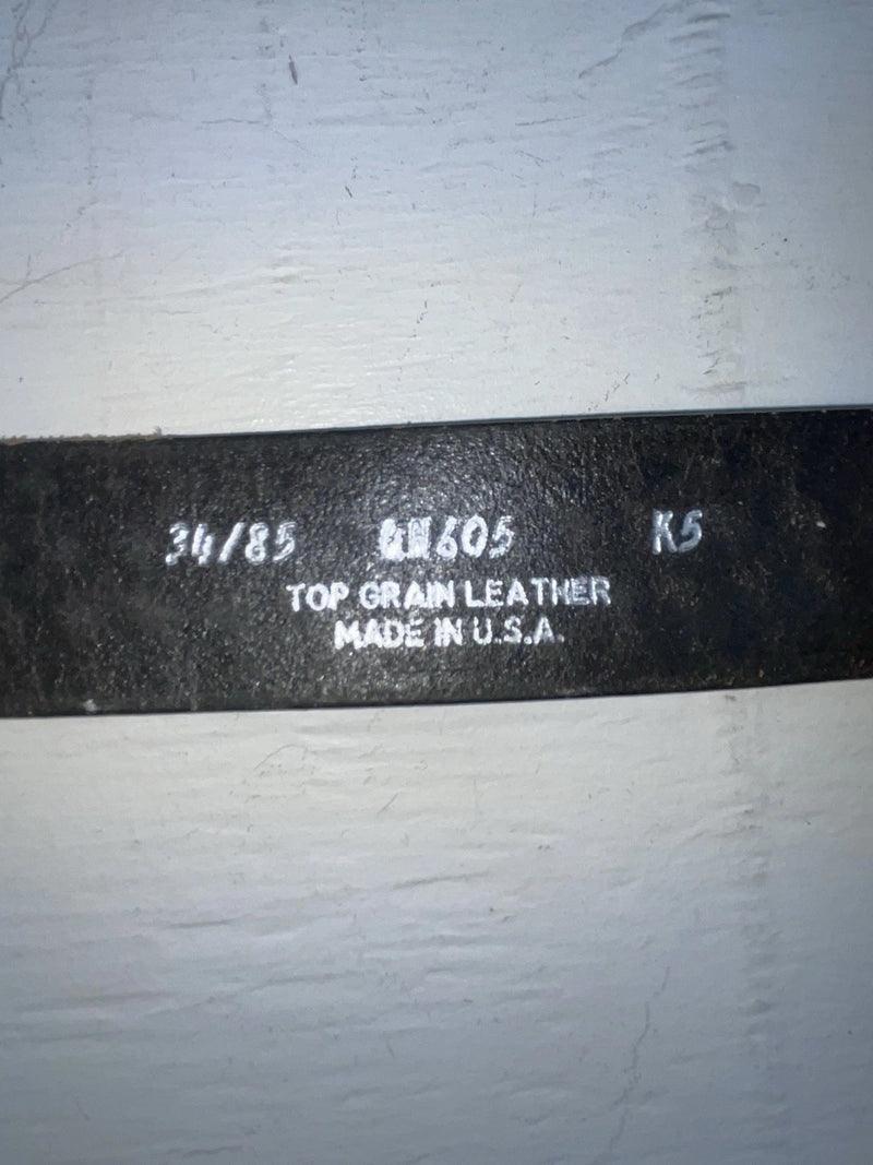 New Black Genuine Leather Tooled 34” Belt #UN605 JJ-11