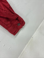 New Women’s Mine & Bills Red Long Sleeve Crop Button Up Large MM-130