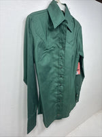 New Woman Dickson Jenkins Green Long Sleeve Pearl Snap Size 32 KK-70