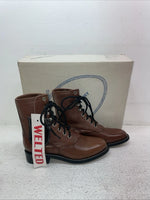 New Men’s Brown Lace Up A Jama Product Cowboy Boots. Y 5117 G 5. 2-59