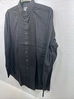 New ELY Tuxedo Black Long Sleeve Button Up English Shirt XL AA-50