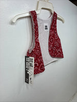 New Kids Kiddie Korral Red Western Design Sleeveless Vest Size Small YY-34