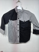 New Women’s Cowboy Threads Black Gray Long Sleeve Pearl Snap Size 3 LL-15