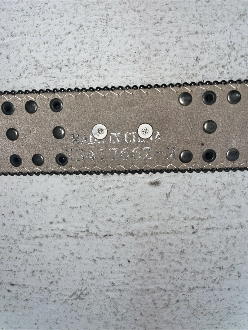 New Black And White Genuine Leather Nocona Rainbow Bling M Belt #1330999 Z-10