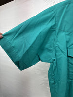 New Men’s ELY Cattleman Teal Short Sleeve Pearl Snap 16 Large AA-109