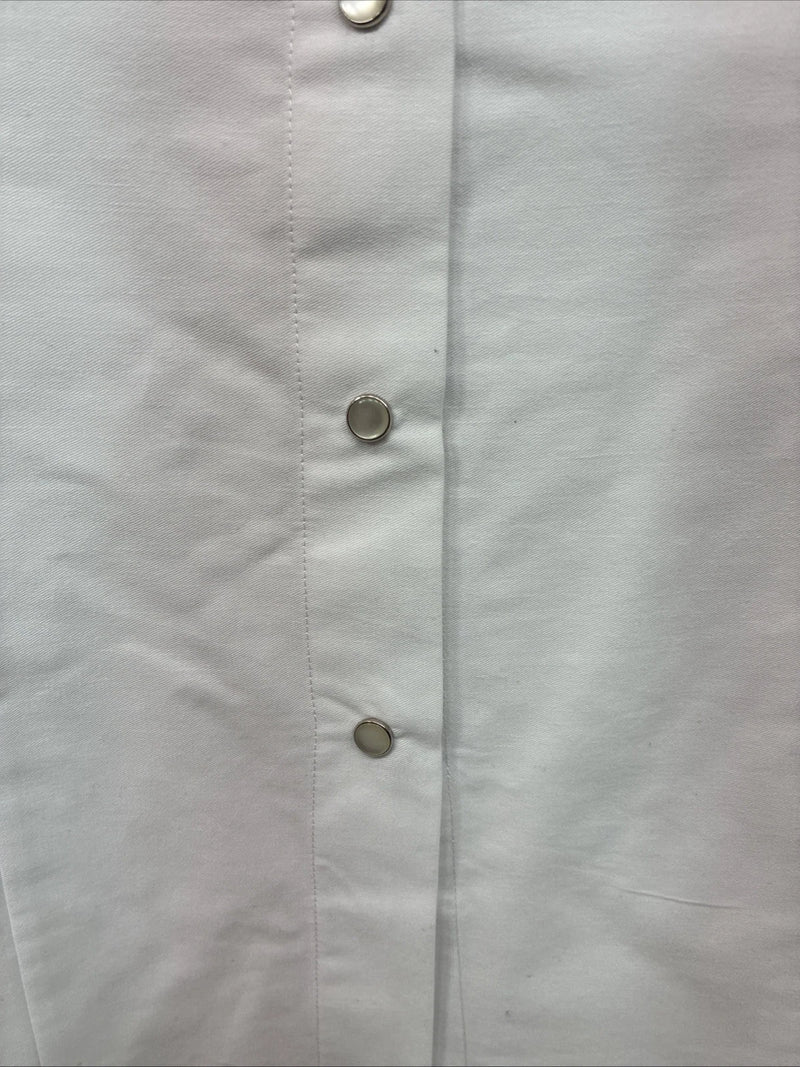 New Women’s Cumberland White Design Short Sleeve Pearl Snap Large KK-77